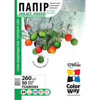 ColorWay Premium Satin Micropores Photo Paper A4, 260g, 50pcs