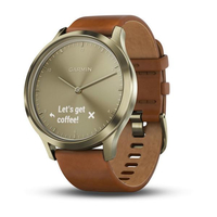 vivomove HR Premium Gold Tone with Light Brown Leather Band (Small/Medium)