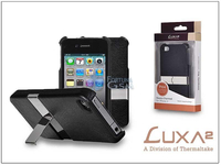 LUXA2 PH4 LHA0015 MetallicStand Case for iPhone4, PU Leather, Metallic Stand, Black