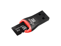 Card reader Gembird "FD2-MSD-1" , Black/Red (MicroSD/MicroSDHC) USB 2.0