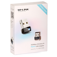 TP-Link TL-WN725N, Wireless LAN, 150Mbps, Nano Size, USB