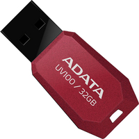 32Gb USB2.0 Flash Drive ADATA, DashDrive UV100, red  (Read-18MB/s, Write-5MB/s), Slimmer&Smaller
