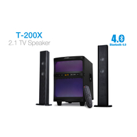 F&D T-200X (Black, 2x17.5W RMS (2"), 35W subwoofer 8", 30Hz-20kHz, 75dB, USB, FM, LCD, Bluetooth, Remote Control, Multicolor LED Theme)