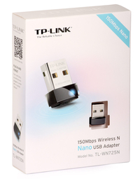 TP-Link TL-WN725N, Wireless LAN, 150Mbps, Nano Size, USB
