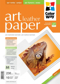 ColorWay Art Leather GlossyFinne Photo Paper A4, 230g, 10pcs