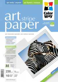ColorWay Art Stripe GlossyFinne Photo Paper A4, 230g, 10pcs